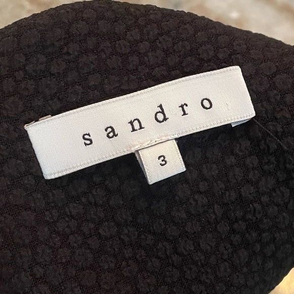 Sandro Paris Black Textured Mini Dress - Picture 2 of 9